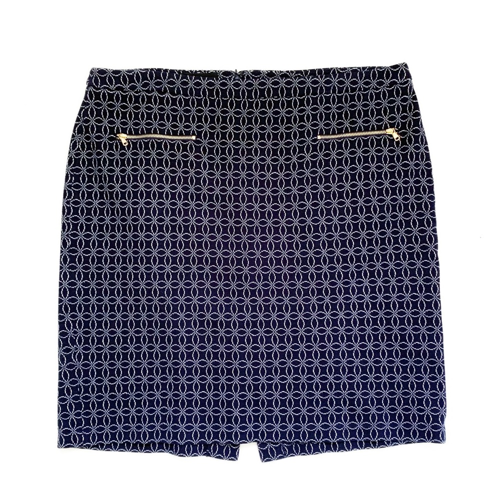 Talbots Knit Stretch Navy Pencil Skirt Knee Length Skirt
